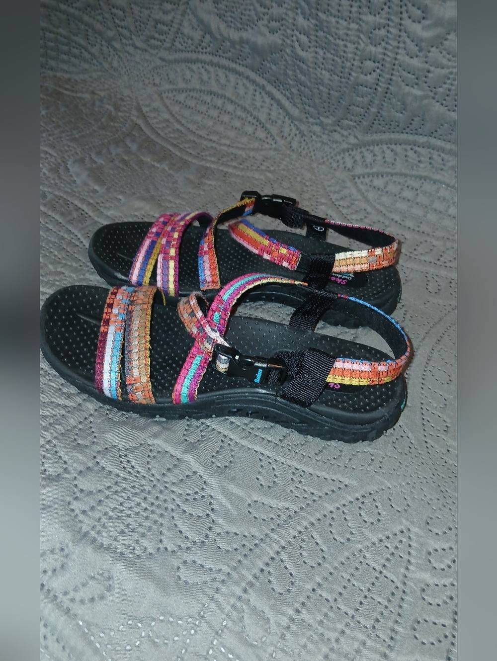 Skechers Reggae Sew Me Boho Sandals Womens 7 Granola Hiking Hippie Active - Picture 2 of 6